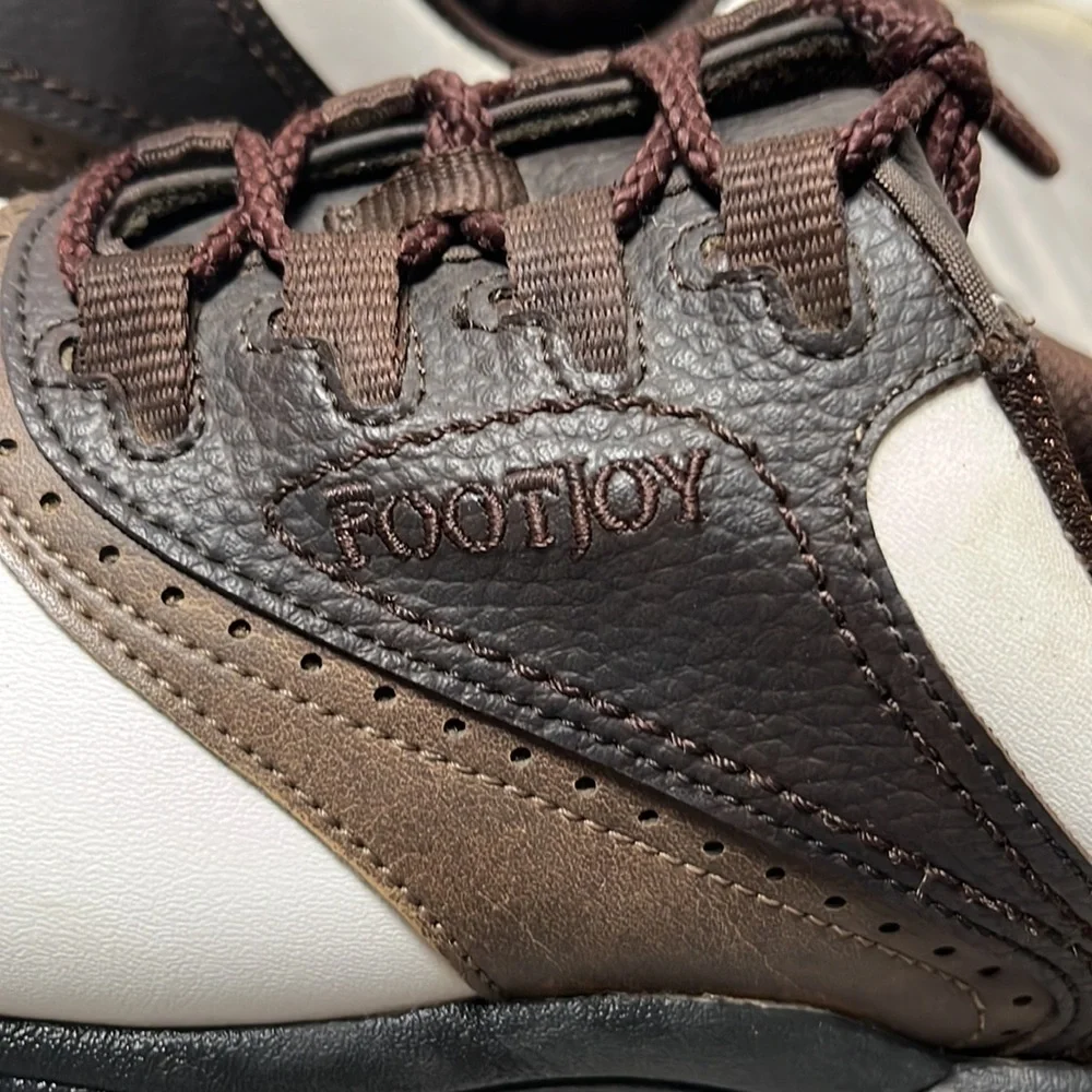FootJoy Brown & White Flexzone Golf Shoes, Size 8M 45402